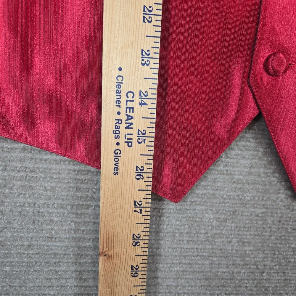 Larr Brio Mens XL Red Textured 4-Button Adjustable Back‎ Formal Suit Vest